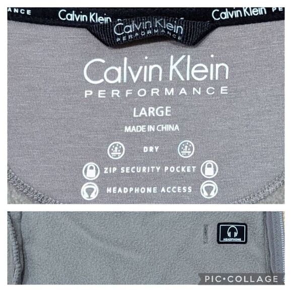 Calvin Klein Performance Women Tan Brown Full Zip Fleece Vest Pockets Size L - Picture 9 of 9